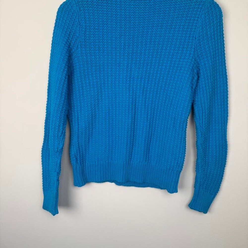 Ralph Lauren Blue Cable Knit Crewneck Sweater Size Small S Preppy - Picture 2 of 4